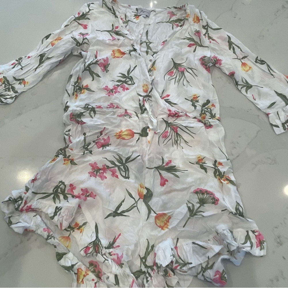 Worn ONCE! Piyama Floral Romper w Elastic Waistband - Picture 1 of 11